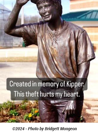 Kipper Mease Statue by artist Bridgett Mongeon